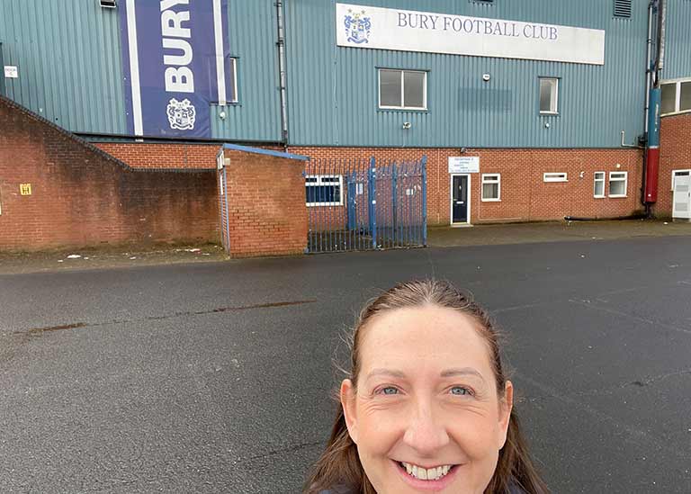 Hayley Sharp Volunteers To Clean Up Local Football Club