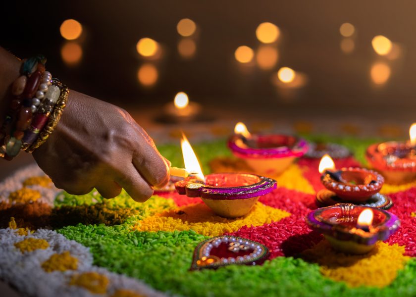 Diwali candle display