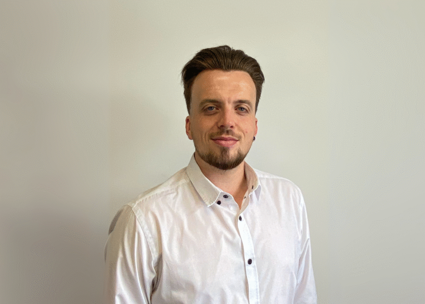 Josh Garbutt wearing a white shirt