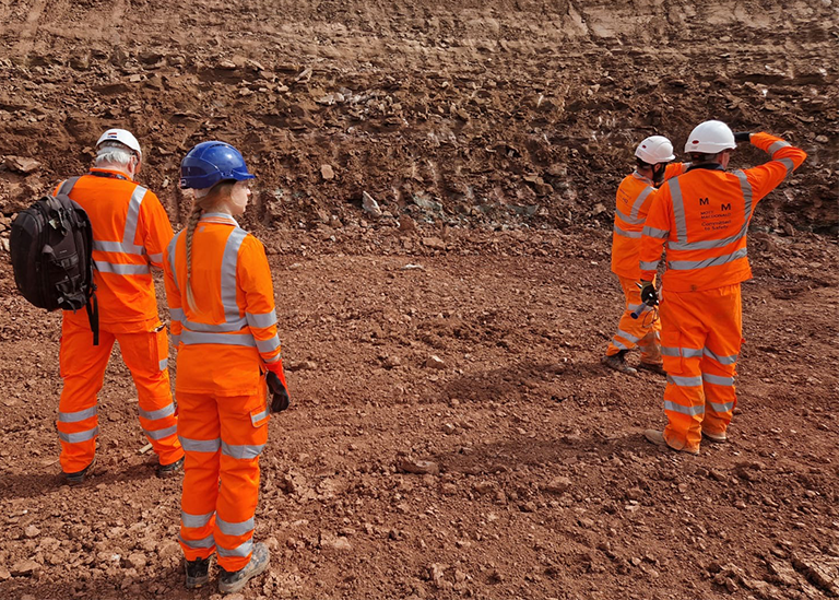ICE QUEST Scholar, Emma Kippax, with the Mott MacDonald’s geotechnics team