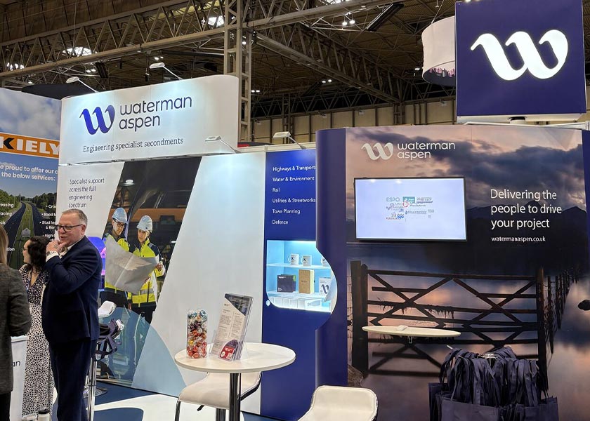 Waterman Aspen Highways UK stand in action
